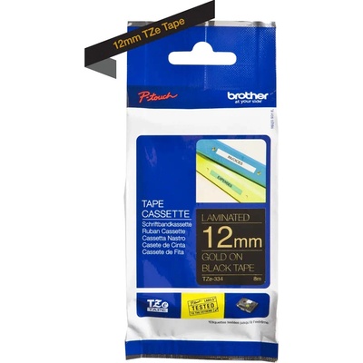 BROTHER TZE-334 zlatá na čiernej 12 mm