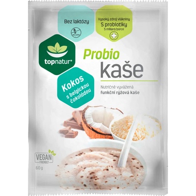 Topnatur Probio kaše kokos s belgickou čokoládou 60 g – Zboží Dáma