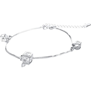Silenti Jewelry Сребърна гривна за крак "Кубчета