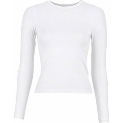 Build Your Brand tričko s dlhým rukávom Ultra Slim biela