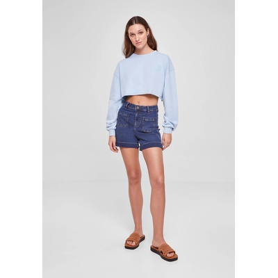 Urban Classics Дамска къса блуза в светлосин цвят Urban Classics Ladies TerryUB-TB6005-04410 - Светлосин, размер 3XL