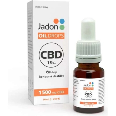 JADON Oil Drops Konopný destilát CBD 15%, 10 ml