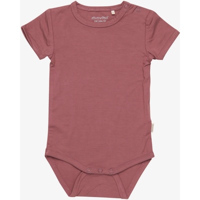 Detské body s krátkym rukávom z bambusu Rose Brown MINYMO
