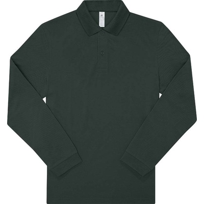 B&C My polo 180 LSL Piqué polo s dlouhým rukávem dark forest zelená