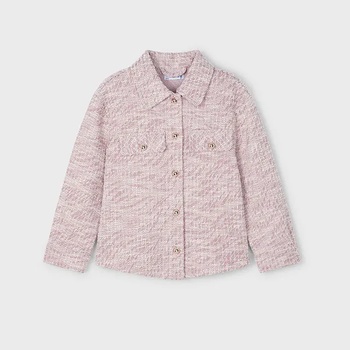 MAYORAL Връхна риза трикотаж фантазия за мини момиче в розово Майорал