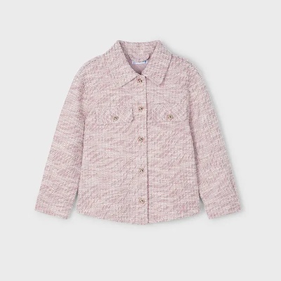 MAYORAL Връхна риза трикотаж фантазия за мини момиче в розово Майорал