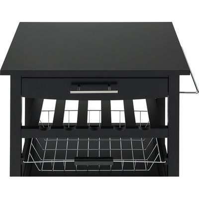 Klarstein Louisiana servírovací vozík 5 pater dřevěný držák na ubrousky pojízdný Černá