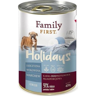 Family First Holidays Junior Venison beef and carrots 400 g