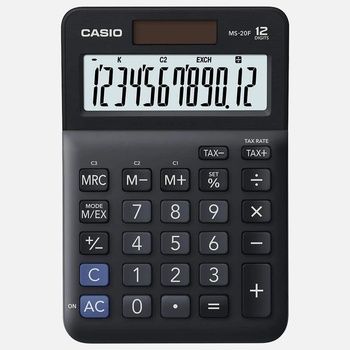 Casio Калкулатор Casio, Настолен, Среден, 12 символа, MS-20F (MS-20F)