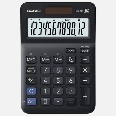 Casio Калкулатор Casio, Настолен, Среден, 12 символа, MS-20F (MS-20F)