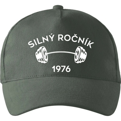 Silný ročník Letopočet 1976 so zahnutým šiltom a mosaznou sponou Tm. bridlica šedozelená