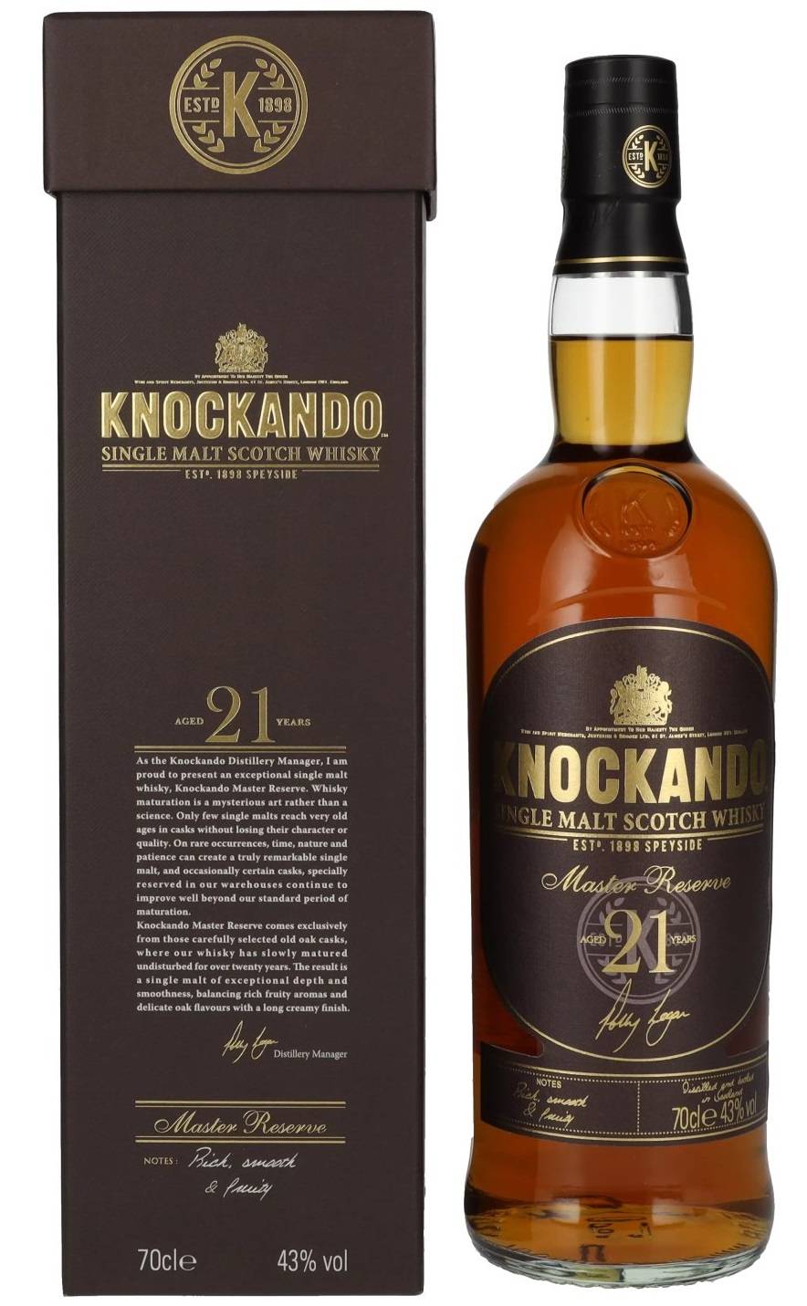 Knockando Master Reserve Whisky 21y 43% 0,7 l (tuba) od 2