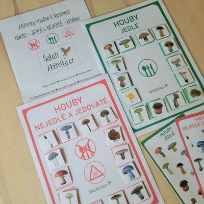HOUBY - JEDLÉ x NEJEDLÉ - TŘÍDĚNÍ Provedení: Komplet - hotové aktivity k okamžitému použití