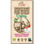 Chocolates Solé Шоколади Solé - Бял органичен шоколад с кисело мляко и ягоди