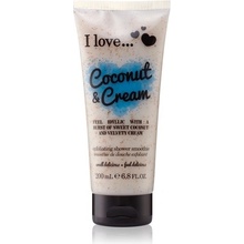 I Love sprchový peeling s vôňou kokosu a zamatového krému Coconut & Cream Exfoliating Shower Smoothie 200 ml