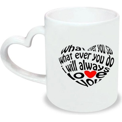 Art gift Бяла керамична чаша с дръжка Сърце