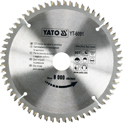 Kotouč na hliník 200 x 30 mm 60z Yato YT-6091