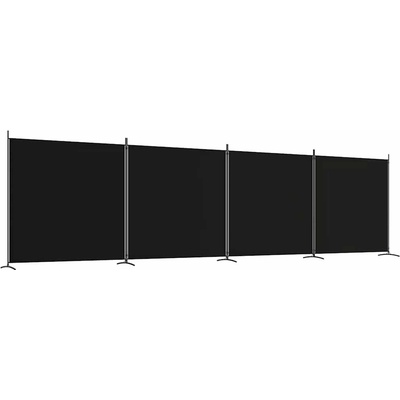 vidaXL 4dílné plátno Černá 698 x 180 cm Látka