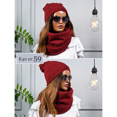 Fashionweek Moderni zimní set čepice a šála FAN01/K40 Vínově