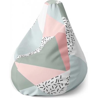 Sablio Sedací vak Pear Obrazce v něžných barvách Sablio 70 x 95 x 15 cm