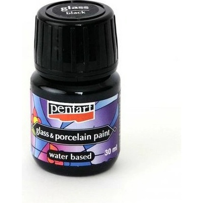 pentart Barva na sklo a porcelán 30ml zapékací černá – Zboží Dáma