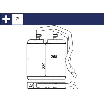 Výměník tepla pro vnitřní vytápění MAHLE ORIGINAL AH 12 000S (AH12000S)