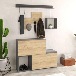 TopMebel Антре Holdon TopMebel от меламин в цвят дъб-антрацит 120x36, 5x87, 5cm