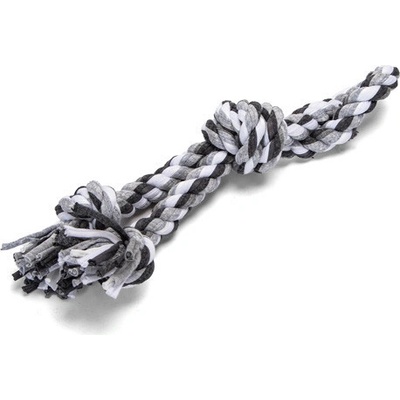 Nobleza bavlnené lano s hrubým uzlom 32 cm sivá