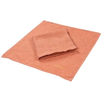 enie baby Mušelínové 30x30cm melange se zlatými puntíky 2 ks