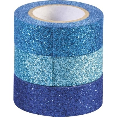 Knorr Dekoračná lepiaca páska glitter modrá 3 ks
