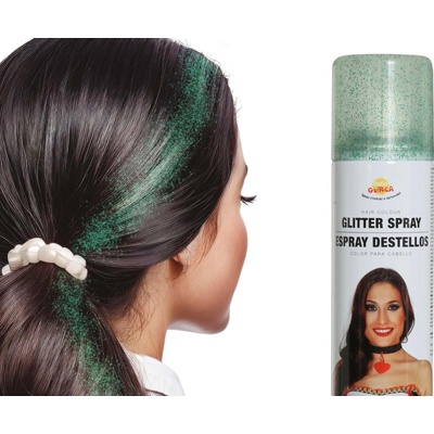 Fiestas Guirca Párty sprej na vlasy třpytky zelené 125 ml
