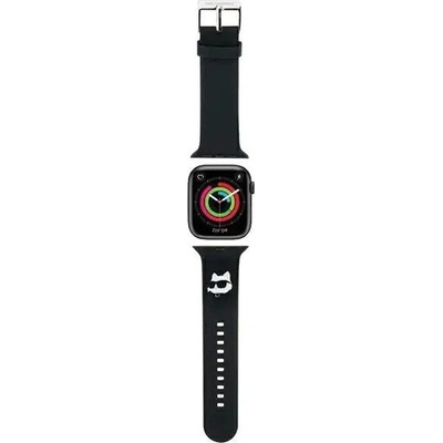 Karl Lagerfeld Каишка Karl Lagerfeld 3D Rubber Choupette Head за Apple Watch 42/44/45/49mm, черна (KF001837-0)