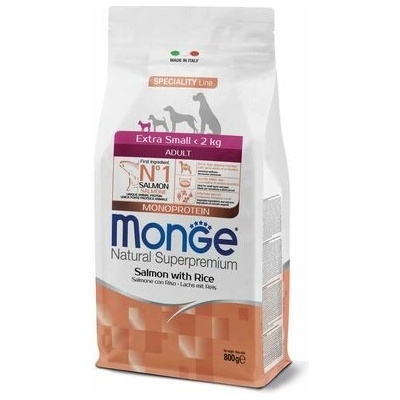 Monge Natural Superpremium Extra Small Adult losos ryža 0,8 kg