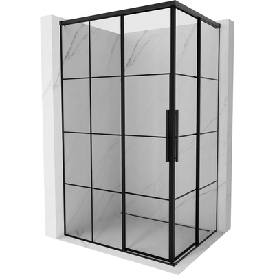 Mexen Rox Дуо плъзгаща се душ кабина 95 x 85 см, черна решетка, черна (8C2D-095-085-70-77)