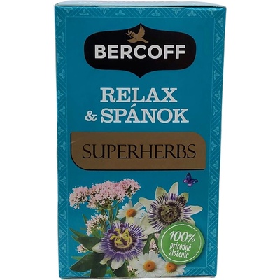 Bercoff Superherbs relax & spánok bylinný čaj 15 x 2 g