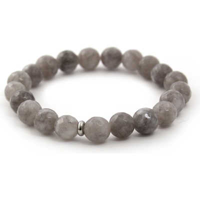 Agato Korálkový náramok zo šedého jadeitu MINK102/17