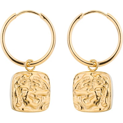 Franco Bene Náušnice se čtvercovým přívěskem pozlacené 2191