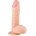 DreamToys Вибратор с тестиси с вакуумна основа 19 см. , Телесен, 45192