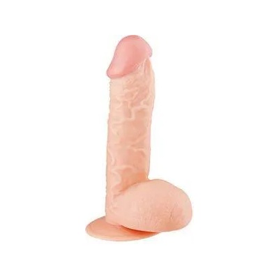 DreamToys Вибратор с тестиси с вакуумна основа 19 см. , Телесен, 45192