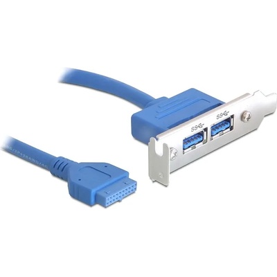 Delock изход USB 3.0 пин хедър 19 пина 1 x вътрешен 2 x USB 3.0-A гайка външен нисък профил
