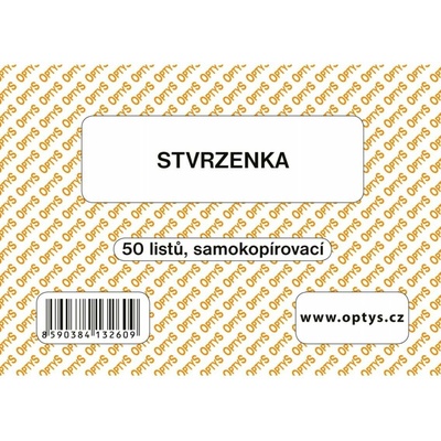 Optys 1326 Stvrzenka A6 50 listů samopropisovací