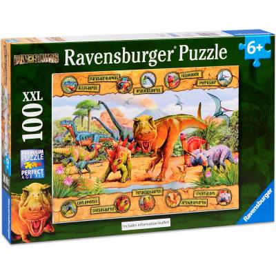 Ravensburger Пъзел Ravensburger от 100 XXL части - Динозаври (10609)