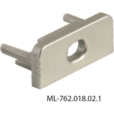 ML-762.018.02.1 Koncovka s otvorem pro PU, stříbrná barva, 1 ks