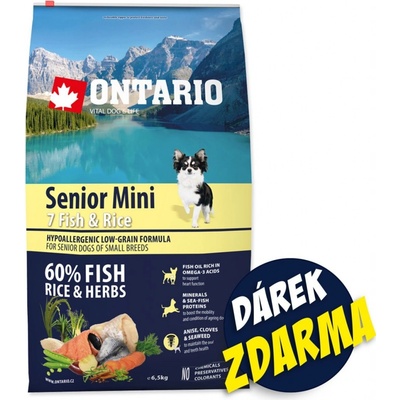 Ontario Senior Mini Fish & Rice 6,5 kg