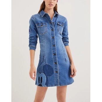 Desigual dámské džínové šaty Mickey Patch Modré