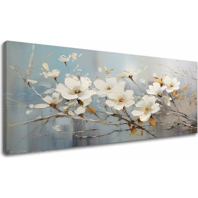 Obraz na plátne Elegancia prírody — biele magnólie - 60x120 cm