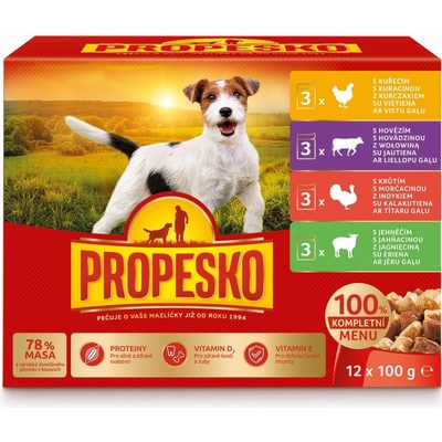 Propesko kura hovädzie morka jahňa 12 x 100 g