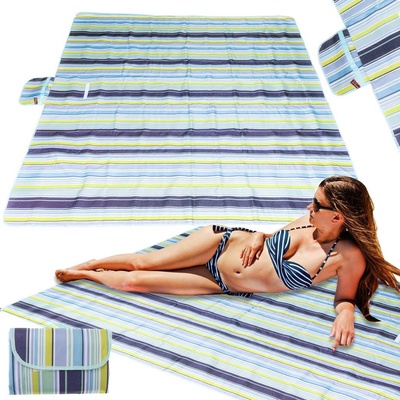 KIK KX4991 Plážová pikniková deka 200x200 cm modrá