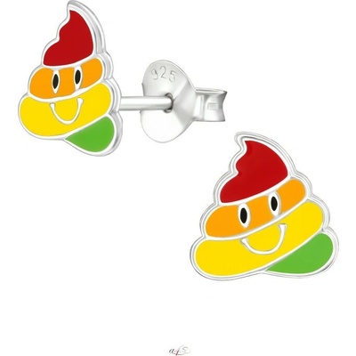 Prosperk Dětské stříbrné náušnice POO emoji S3929