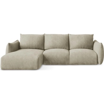 makamii Бежов шенилов сгъваем ъглов диван (ляв ъгъл) Leila - Makamii (LEILA_LCF_61_P1_C7)